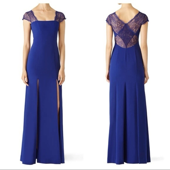 BCBGMaxazria Julia cobalt gown 6 - Picture 1 of 8